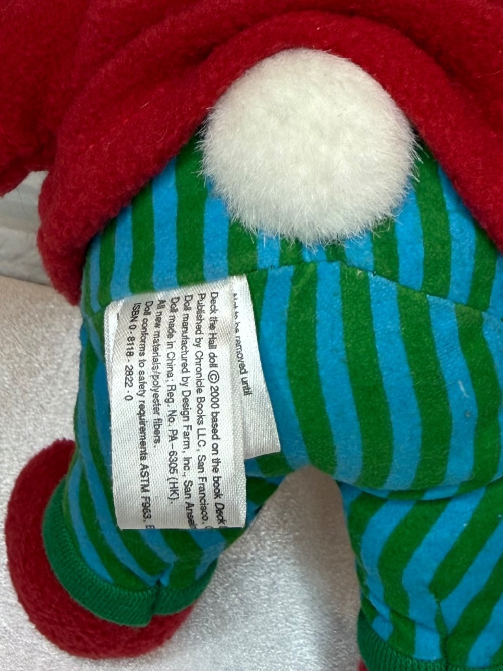 Deck The Hall Rabbit Rattle Book Plush - Picture 3 of 3